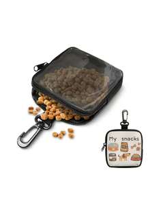 1pc Cartoon Pattern Pet Treat Bag, Portable Training Set, With Hook Zipper Bag, Cat Food Bag, Dog Food Bag, Pet Bag - Multicolor - View 4