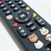 Baby Cartoon Remote Control Teether, Silicone Teething Toy, Infant Soothing Chew Toy - 黑色 - 查看 5