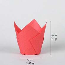 100pcs Tulip Cupcake Liners, Suitable For Baking Cups, EU Standard Size Tulip Muffin Liners, Cupcake Packaging Paper, Brown, White, Unbleached Natural, Suitable For Parties, Christmas - Multicolor - View 4