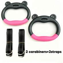 Adjustable Bear-Shaped Gymnastic Ring Set, Home Swing Rings, Indoor And Outdoor Multi-Function Training Rings, Playground Expansion, Non-Slip Grip Hanging Rings - Yellow - View 9