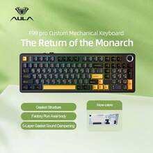 AULA F99 Pro 99% Keys Gasket-Mounted Mechanical Keyboard Tri-Mode Gaming Keyboard RGB Customized Gaming Keyboard Wireless Gaming Keyboard/2.4G USB Type-C - View 2