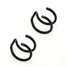 2-Piece Set Of 316L Stainless Steel, Includes Fake Earrings, Ear Clips And Lip Rings, Unisex, No Piercing Required, Ear Bone Earrings, Lip Earrings. - A1-2件-銀色 - 查看 6