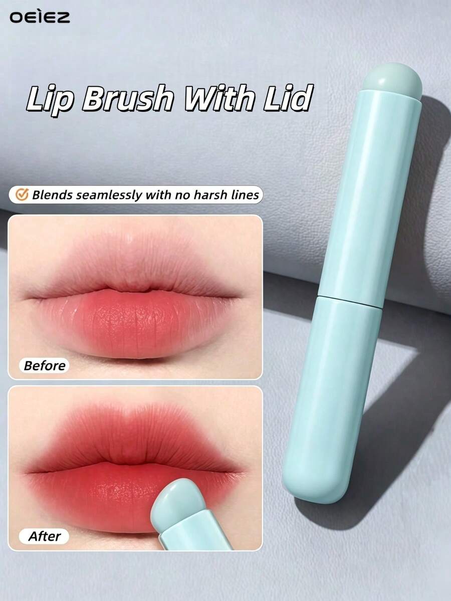 OEIEZ Mini Silicone Lip Brush, Soft And Smooth, Suitable For Lipstick, Lip Balm, Lip Gloss, Hygienic And Easy To Clean, Portable Travel Makeup Tool, Perfect For Gifts - Mint Blue - View 1