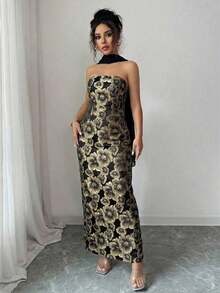 Women Midi Dresses - Black - View 7