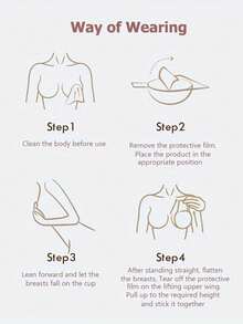 Reusable Silicone Nipple Covers, Strapless Design Enhances Cleavage And Lifts Breasts, Invisible Effect, Suitable For Summer Wear, Anti-Slip Performance - Recommended For A-C Cup Sizes (Random Color) - Multiple Styles - View 8