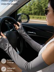 1/3 Pairs Women's Summer Sun Protection Arm Sleeves, Loose Breathable Ice Silk Arm Sleeves, Suitable For Outdoor Activities, Cycling - Multicolor - View 1