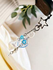 1pc Creative Summer Ocean Shell Starfish Wishing Bottle Keychain, Car Bag Pendant - Multicolor - View 4