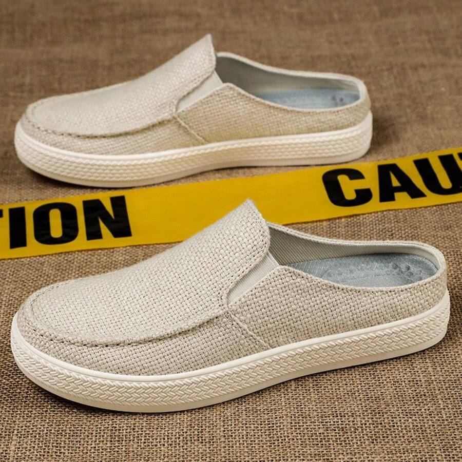 Men's Mesh Breathable Casual Slip-On Sneakers - Beige - View 1