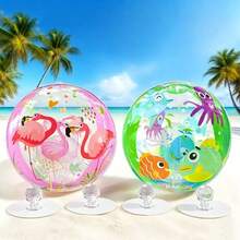 1pc Creative Ball-In-Ball Inflatable Ball, Cute Octopus/Flamingo/Dinosaur Cartoon Pattern Inflatable Beach Ball, Random Size, Best Choice For Entertainment, Pool Party, Beach Party - Multicolor - View 8
