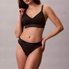 Calvin Klein Icon Cotton Modal Metallic Lightly Lined Bralette Underwear  Women  Bras + Bralettes QF8868 - 黑色 - 查看 3