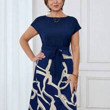 Nana's Women's Clothing Store Medorina Vestido casual de mujer con estampado y patchwork para el verano, conjunto casual de negocios para mujer para primavera y verano - Amarillo - Ver 4