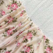 guangzhougaolangshangmao  Vestido mini de línea A con tirantes de espagueti rosa y romántico Ditsy Floral para mujer, adecuado para fiesta, cita, San Valentín, Pascua, carnaval, crucero por la playa, Afternoon vestido de moda para té, primavera/verano - Burdeos - Ver 6