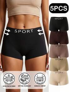 5pcs/Pack Women's Multi-Color Fashionable Comfortable Triangle Panties - Multicolor - View 1