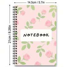 1 pieza Cuaderno tamaño A5, con patrón floral dibujado a mano, bloc de notas artístico, cuaderno creativo para estudiantes/oficina, escritura suave, portátil - flores de colores - Ver 12