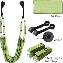Adjustable Aerial Yoga Strap, Elastic Stretch Door Suspension Yoga Belt, Hammock Swing Fitness Inversion Rope Training Equipment For Women - Multicolor - View 10