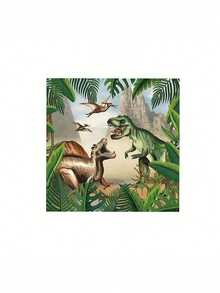10pcs/20pcs/40pcs/80pcs Dinosaur-Themed Birthday Party Paper Plate Set - Disposable Tableware Kit Including Paper Plates, Napkins, And Cups - Ideal For Dinosaur-Themed Parties And Birthday Decorations - Multicolor - View 4