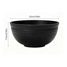 2/4/6/8pcs Black PP Plastic Bowl Set, Shatterproof Lightweight Soup/Rice Bowls, Reusable Tableware, Suitable For Kitchen, Camping, Party, Microwave & Dishwasher - Black - View 2
