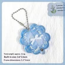 Lucky Four-Leaf Clover 1-Inch Photo Frame Keychain, Idol Photo Card Holder Set, Elevator Card Holder, High Definition, Scratch-Resistant - A - View 8