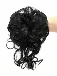 Wavy Curly Short Vintage Fluffy Natural Hair Claw Ponytail, Slightly Color Difference - Ponytail Clip - View 11