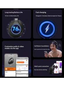 JBL TUNE730BT Over Ear Bluetooth Headphones Bluetooth5.2 40mm Driver Passive Noise Reduction Long Battery Heavy Bass Built-In Mic Gaming Calling Foldable Wireless Headset - View 4