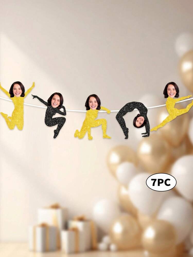 7/14/21 chiếc biểu ngữ tiệc in ảnh cá nhân, biểu ngữ tạo dáng thể dục dụng cụ hài hước, biểu ngữ hình bóng người nhảy múa vui nhộn, biểu ngữ ảnh tiệc độc thân tùy chỉnh, đồ dùng tiệc tùng - Nhiều màu - Xem 10