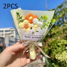 手工編織向日葵盆栽裝飾，完美增添聖誕與冬季氛圍，觸感舒適 - 彩色 - 查看 20