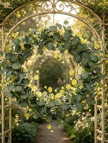 CHIGO 1/3件 180cm 尤加利葉桌飾，婚禮儀式裝飾用人造綠植，派對餐桌用仿真藤蔓中心裝飾，花園活動裝飾掛葉 - 180CM綠色 - 查看 10