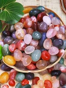 Natural Yuhua Agate Stone Polished Smooth Pebbles Colorful Decorative Stones For Fish Tank Vase Succulent Garden Path Home Ornament Gift - Random Style - View 5