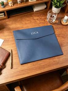 Customized Logo/Text Personalized Name Storage Bag, Portable File Protection, Large Capacity Soft Leather, Document/Contract Storage, Multifunctional Organizer File Folder, Suitable As Gift For Friends, Colleagues, Family - Multicolor - View 8