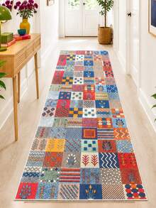 Chilai Home Geometric Striped Abstract Area Rug - Colorful Maximalist Digital Print Floor Mat For Living Room & Bedroom, Made In Turkiye - Multicolor - View 3