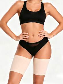 1 Pair Anti-Chafing Thigh Bands, Silicone Anti-Slip Thigh Guards, Breathable Seamless Thigh Sleeves For Women, Elastic Anti-Friction Thigh Protectors, Skin-Friendly No Roll Thigh Bands For Running, Dancing, Cheerleading, Yoga, Hiking, Workout, Please Check Size Before Purchase - Multicolor - View 4