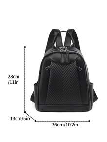 LECEY Women's Fashion Versatile Backpack, Minimalist Design - Black - View 7