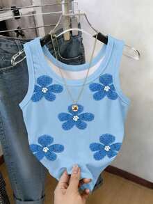 Camiseta ajustada con estampado floral para mujer - Multicolor 3 - Ver 3
