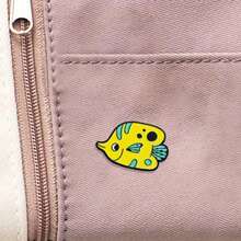 Cute Yellow Seafish Brooch Tropical Fish Student Backpack Clothing Buckle Badge Accessories - Default - View 5