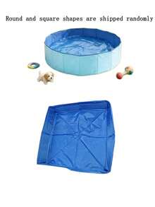 1pc Upgraded 2-In-1 Large Foldable Pet Bath Tub/Swimming Pool, Cute Paw Print Design, Multifunctional Portable Dog Bath Tub With 2 Drainage Holes, Foldable Outdoor Dog Swimming Pool, Indoor Puppy Play Bed, Pet Bathtub, Suitable For Cats & Dogs, Easy To Store And Carry - A - View 12