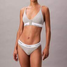 Calvin Klein Icon Cotton Modal Post Surgery Lightly Lined Triangle Bralette QF8507 Underwear  Women  Bras + Bralettes - Grey Heather - 查看 6