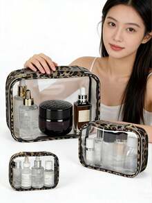 1 chiếc túi đựng mỹ phẩm họa tiết da báo, túi trang điểm, túi đựng đồ vệ sinh cá nhân, túi đựng đồ du lịch, túi trang điểm dung tích lớn, túi trang điểm dành cho nữ, túi đựng mỹ phẩm, đồ dùng cần thiết khi đi du lịch, túi đựng đồ vệ sinh cá nhân unisex. - Nhiều màu - Xem 3