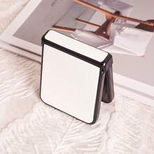 CHOKBODY Funda protectora plegable de cuero artificial mate con textura de litchi, de estilo minimalista y elegante, adecuada para Samsung Galaxy Z Flip 7/7FE/5/4 5G plegable - Negro - Ver 2