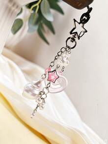 1pc Creative Summer Ocean Shell Starfish Wishing Bottle Keychain, Car Bag Pendant - Multicolor - View 5