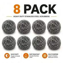 8/12/20/40pcs Stainless Steel Cleaning Brush - Rust-Proof, 2.36 Inch Cleaning Brush, Easily Clean Tableware, Cookware And Oven - Silver - View 14