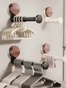 1pc Foldable Telescopic Drying Rack, Indoor Hanging Clothes Rod, Wall-Mounted Expandable Drying Rack, Clothes Hanger, Storage Hook, Wall-Mounted Clothes Rod, Organizer Rack, Drying Rack, Storage - Multicolor - View 4
