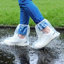 10 Pairs Shoe Covers Waterproof Rain Boot Covers For Women &Amp; Men, Plastic Disposable Shoe Protectors With Non-Slip Soles, Slip-On Outdoor Overshoes For Wet Weather, Commuting, Dog Walking (Clear) - White - View 1