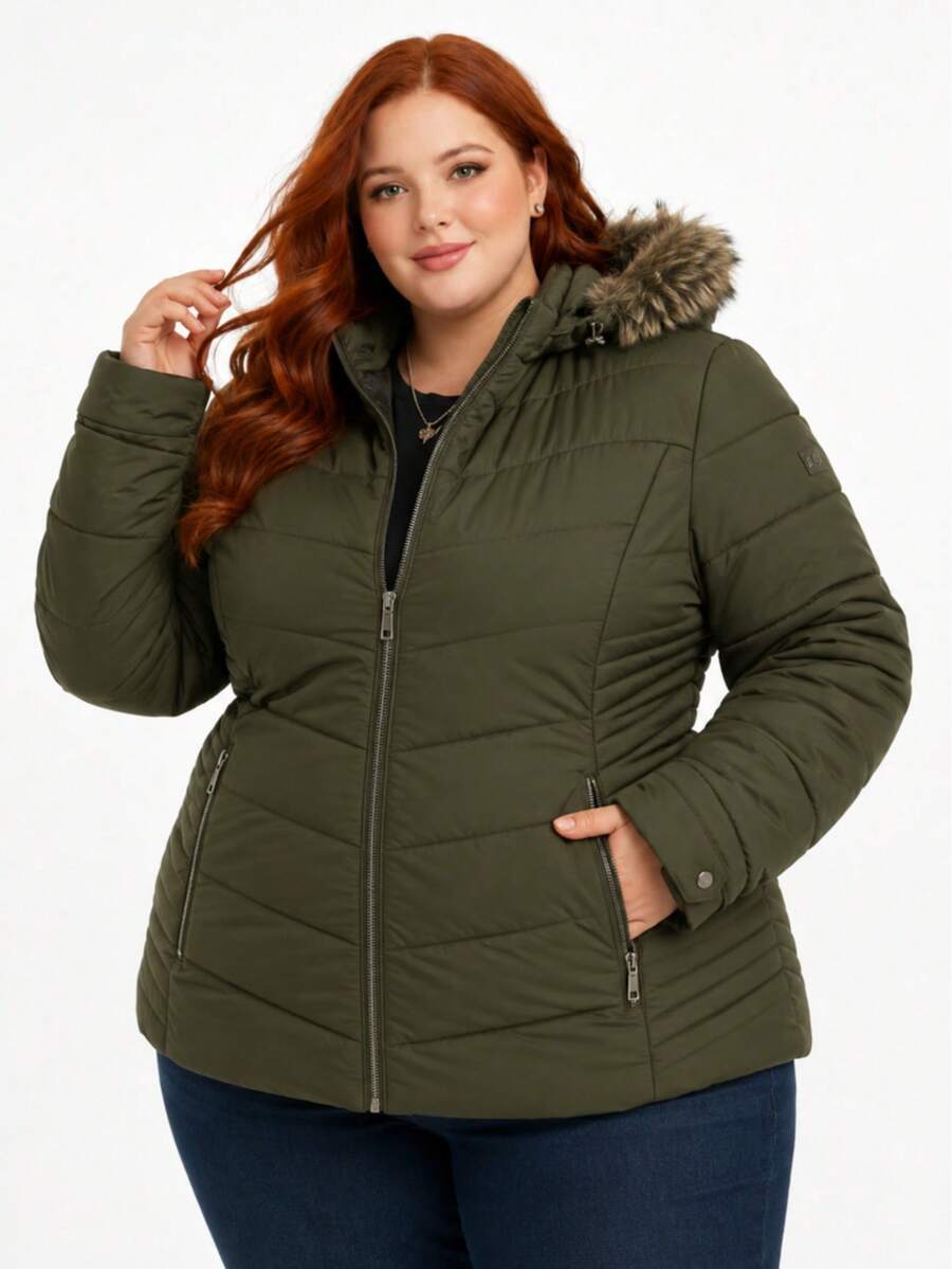 Women's Premium Plus Size Bobojaco Jacket – Lined, Thick And Super Warm (G1 To G4) - Army Green - View 1