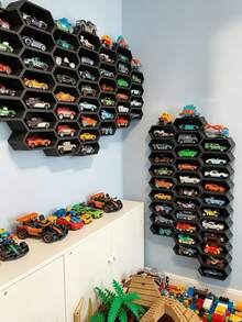 Wall-Mounted Honeycomb Model Car Display Rack - Multi-Compartment Mini Alloy Car Storage Shelf, Suitable For Children's Room, Game Room, Bedroom - Space-Saving Wall Storage - Storage Rack - View 4