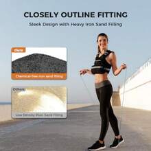 Adjustable Weiged Vest  Men And Women, 4-0lb/-20lb Vest Wit 6 Iron Weigs, Wit Reflective Stre,  Strengt Training, Running, Fitness, Wal - màu đen - Xem 6