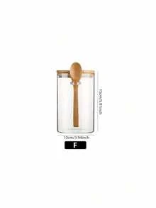 1pc/4pcs Sealed Glass Jars With Lids And Spoons, Candy Jars, Transparent Seasoning Jars, Food Storage Containers, Coffee Bean Storage Jars, Kitchen Storage Containers - Clear - View 14
