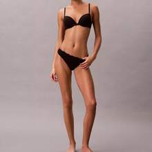Calvin Klein Calvinklein CK Microfiber Stretch With Lace 3-Pack Thong Underwear  Women  Panties QD5300 - 黑色 - 查看 3