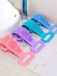 1 cọ tẩy tế bào chết toàn thân bằng silicon kèm dây đeo và tay cầm dài, tiện dụng để tẩy tế bào chết vùng lưng và làm sạch cơ thể. - Nhiều màu - Xem 5