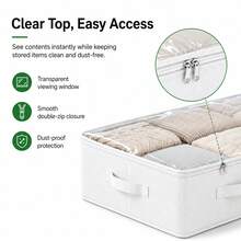 Stozle 3Pcs L/XL White Underbed Closet Organizer And Storage Bins, Foldable Underbed Storage Boxes, With Excellent Functionality And Multi-Use, For Blankets, Skirts, Comforters, Pillows, Clothes And Underbed Storage, Save Space, Underbed Storage - View 6