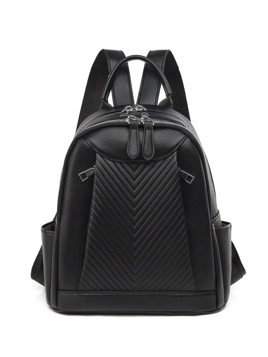 LECEY Women's Fashion Versatile Backpack, Minimalist Design - Black - View 1